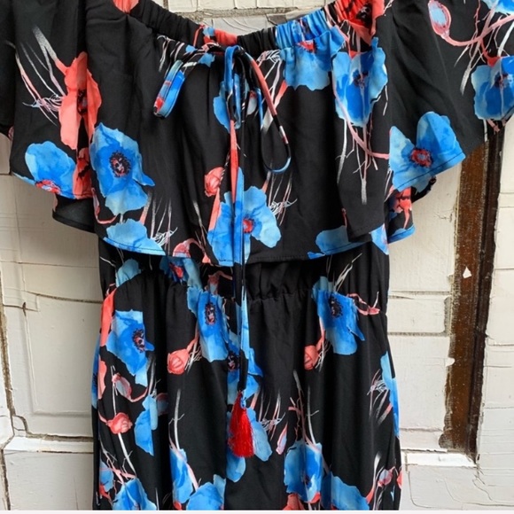 Davi&Dani black floral off the shoulder maxi dress - Picture 6 of 8